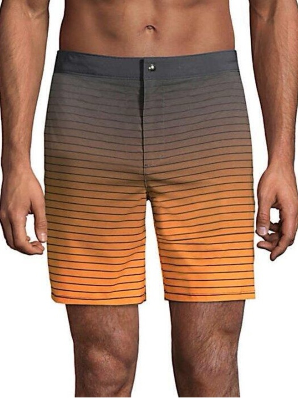 Lands' End Sunset Gradient Ombre Stripe Swim Trunks Sz Large Beach Gorpcore